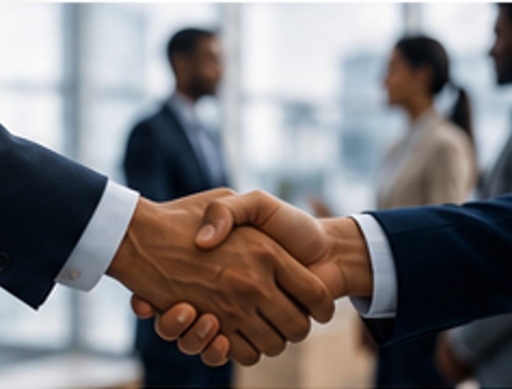 Business partners shaking hands